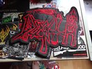 Old School Death Metal Backpatch Shape Patch Death Mantas XXL 666