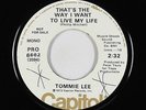 Crossover Soul 45 - Tommie Lee - That's The Way I Want To Live - Capitol - VG+