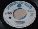 DEEP PURPLE hallelujah/april 1969 US T-1537 WL PROMO 45 MONARCH PRESS EX-