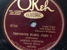 Okeh 8744  Lonnie Johnson & VICTORIA SPIVEY Toothache Blues 78rpm EE+/E  Blues