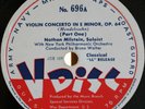 Milstein+Walter. Mendelssohn (Violin concerto). V-disc 696-8 (3). VG, scrs