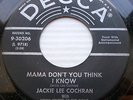 Jackie Lee Cochran ROCKABILLY 45 Mama Dont You Think I Know   RUBY PEARL ct671