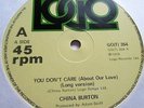 CHINA BURTON YOU DON'T CARE ABOUT OUR LOVE  & SOUGHT AFTER 1979 LOGO 12