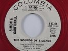 Rock 45 SIMON & GARFUNKEL The Sounds Of Silence COLUMBIA VG+ red wax promo HEAR