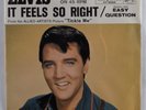 Rock & Roll 45 ELVIS PRESLEY It Feels So Right RCA VG++ promo picture sleeve