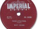 RICKY NELSON Rock'n Roll 78 RPM Record. Poor Little Fool