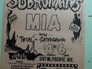 vtg org SUBHUMANS MIA TRIAL SATYAGRAHA 11x17 Punk Flyer poster kbd hardcore h/c