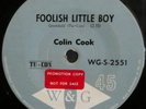 COLIN COOK Foolish Little Boy PROMO 45 W&G AUSTRALIAN 60s TEEN BEAT 7