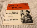 BOB DYLAN like a rolling stone / gates of eden RARE SWEDISH PS cbs CLEAN 45