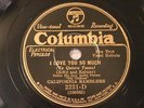JAZZ CALIFORNIA RAMBLERS I Love You So Much COLUMBIA 2231 E+