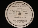 RADIO TRANSCRIPTION BYERS Beale Street Blues vcl Dick Robertson cracked unknown?