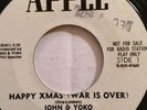 John & Yoko 45 Happy Christmas (war Is over) on Apple -45x-47663 Promo
