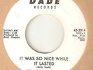 BENNY LATIMORE It Was So Nice While It Lasted DADE PROMO  NORTHERN SOUL 45