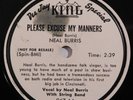 country hillbilly 78 RPM NEAL BURRIS Please Excuse My Manners KING bopper