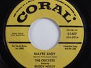 Rockabilly 45 CRICKETS BUDDY HOLLY Maybe Baby CORAL VG++/VG+ promo HEAR