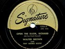 BANNED 1947 WALTER BROWN / TINY GRIMES Signature 1006 “OPEN the DOOR RICHARD