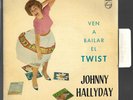 45 tours EP ESPAGNE JOHNNY HALLYDAY 432 593 version 2  twist bleu LANGUETTE