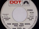 THE CITY ZU: Too Much, Soon, Too Fast DOT Psych Garage Promo 45 MP3