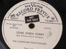 Vtg 78 RPM Vinyl Record Country Bluegrass Promo RCA The Lonesome Pine Fiddlers