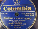 Columbia 3018D Benny Goodman Orch w HELEN WARD  Happy Song 78 rpm 1935 E-/EE-