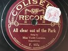 MUSIC HALL/THEATRE STAR VIOLET LORAINE - ‘ALL CLEAR OUT OF THE PARK’ COLISEUM 78