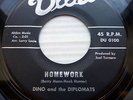 DINO & THE DIPLOMATS orig. VIDA doowop 45 HOMEWORK b/w HUSH A BYE MY LOVE pc117