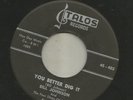 ROCKABILLY R&B- BILL JOHNSON - YOU BETTER DIG IT -HEAR -1959 GEORGIA  TALOS