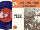 BELFAST GYPSIES THEM PORTLAND TOWN & BOOM BOOM SWEDISH 45+PS 1967 BLUE VINYL MOD