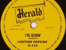 LIGHTNIN HOPKINS: I’m Achin US Herald Sick Feelin’ Blues 40s 78 Hear