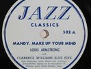 jazz 78 RPM LOUIS ARMSTRONG CLARENCE WILLIAMS Mandy Make Up Your Mind JAZZ CLASS