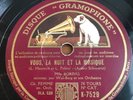 78 RPM Mlle BORDAS - Vous, la nuit et la musique - Blue Moon - GRAMOPHONE K 7529