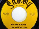 FIVE SATINS 45 No One Knows/Musical Chairs SAMMY soul ct1619