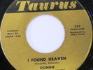 DONNIE & THE DEL CHORDS I Found Heaven bw Be With You 45 DOO-WOP TAURUS 363 VG+