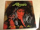 Poison Open Up And Say Ahh Signed Album LP Bret Michaels Rikki Rocket Bobby Dall