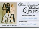 QUEEN FAN CLUB MEMBERSHIP HOLDING CARD 1976  VERY RARE FREDDIE MERCURY ORIGINAL