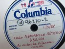 COLUMBIA VINYL TEST CORO AGRUPACION ARTISTICA MEXICAN 78 RPM E+