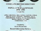 UK PARLOPHONE-EMI-MCA etc. 1950-1980 45/78 rpm SINGLES CATALOGUE - FREE SHIPPING