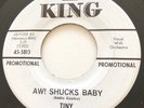 R&B NEW BREED Tiny Topsy AW  SHUCKS BABY King 45 rare NM