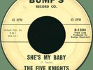FIVE KNIGHTS She's My Baby / Dark Was the Night 45rpm Bump's 1961 northern soul
