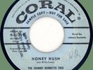 JOHNNY BURNETTE TRIO Honey Hush / The Train Kept A-Rollin' 45rpm Coral '56 promo