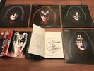 4 KISS SOLO ALBUMS GENE SIMMONS PAUL STANLEY ACE FRELEY PETER CRISS+ Signed Book