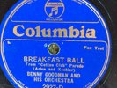 Columbia 2927D Benny Goodman Orch BREAKFAST BALL 78 rpm 1934 Jazz HOT E A-1/2