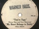 Rare 78rpm - Warner Bros. Studio Disc - Cary Grant sings - Cole Porter film bio