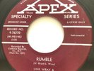 GARAGE PUNK Link Wray RUMBLE Apex 45 rare Canadian pressing EX
