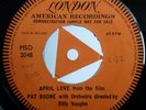 Pat Boone, April Love, Single sided demo, London HLD5812 / MSD 2048 VG+
