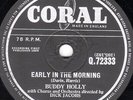 SCARCE 1958 BUDDY HOLLY 78 EARLY IN THE MORNING / NOW WE'RE ONE CORAL Q 72333 V+
