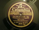 RARE EDITH PIAF : LA VIE EN ROSE 78 TOURS  COLUMBIA