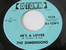 THE DIMENSIONS RARE DETROIT NORTHERN SOUL R&B 45 D-TOWN LABEL  HE'S A LOVER