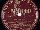 COLEMAN HAWKINS: Feeling Zero  US Apollo 753 Dizzy Gillespie  78 E