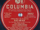 LOUIS ARMSTRONG: Black and Blue US Columbia 38052 Hot Jazz 78 E-